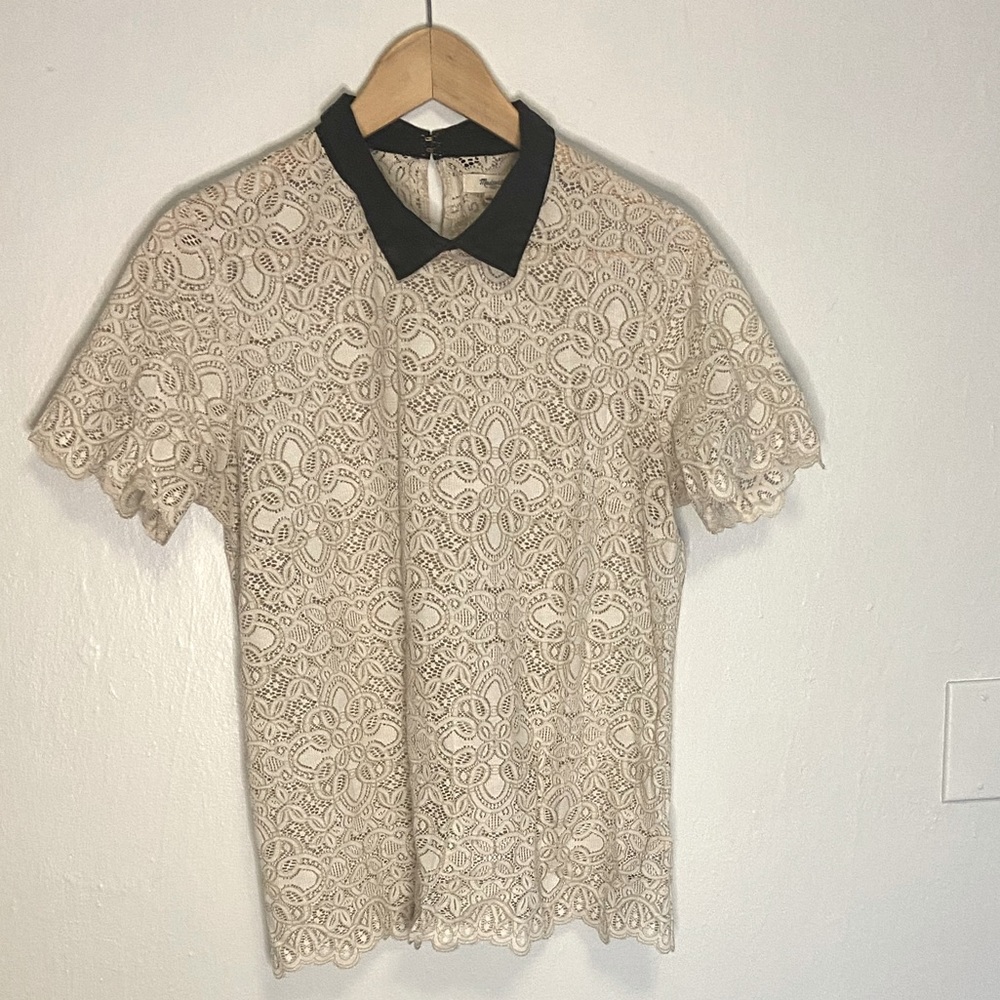 Madewell sheer lace shirt